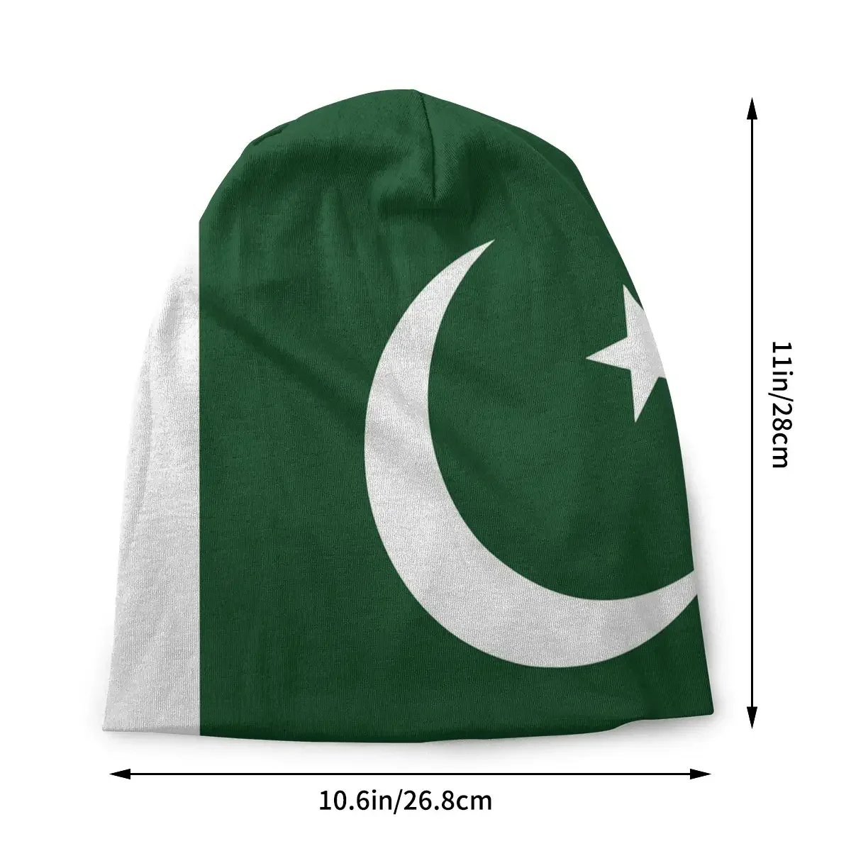 Флаг Пакистана Skullies Beanies Hat Крутые уличные мужские женские шапки двойного назначения, вязаные шапки-капоты - 1