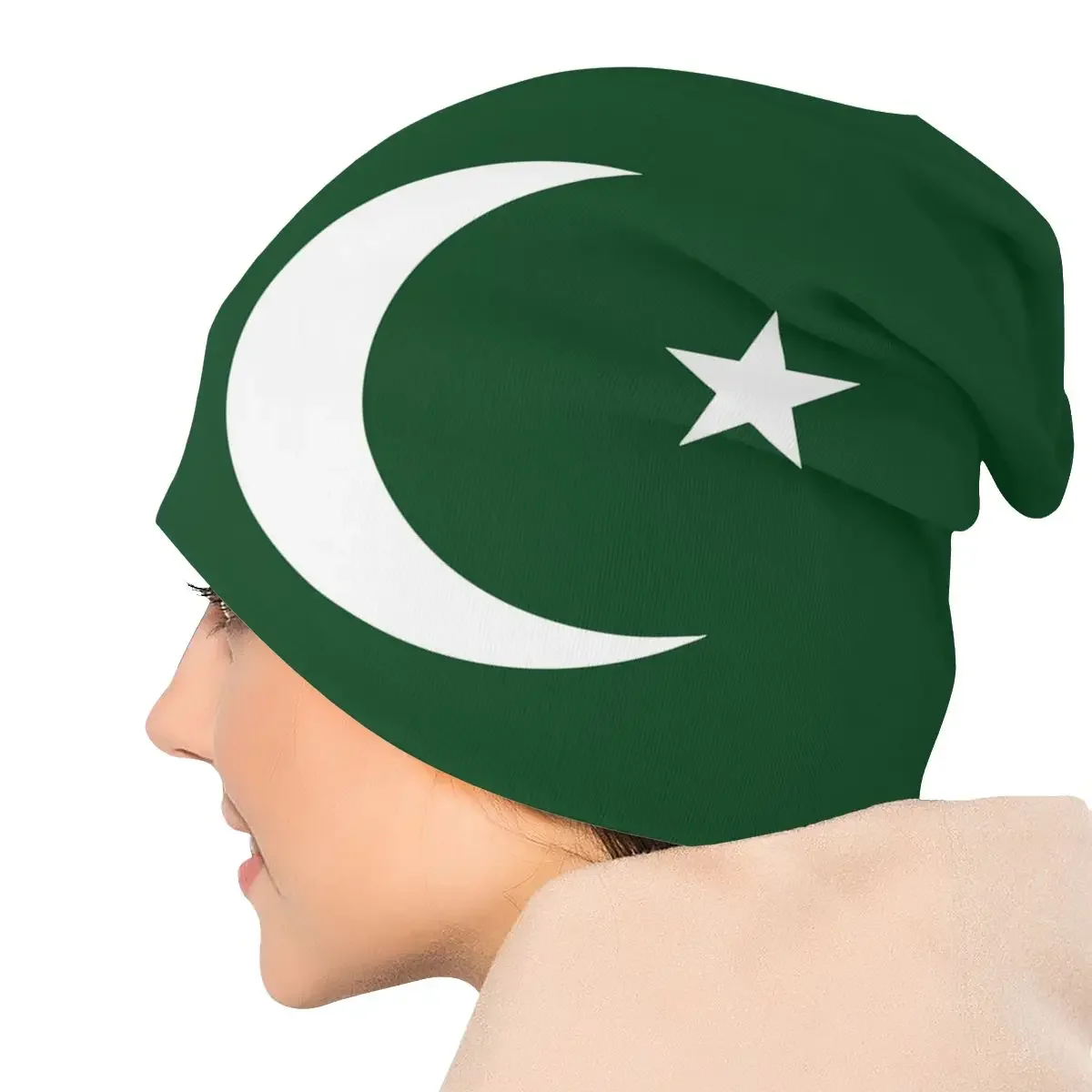 Флаг Пакистана Skullies Beanies Hat Крутые уличные мужские женские шапки двойного назначения, вязаные шапки-капоты - 4