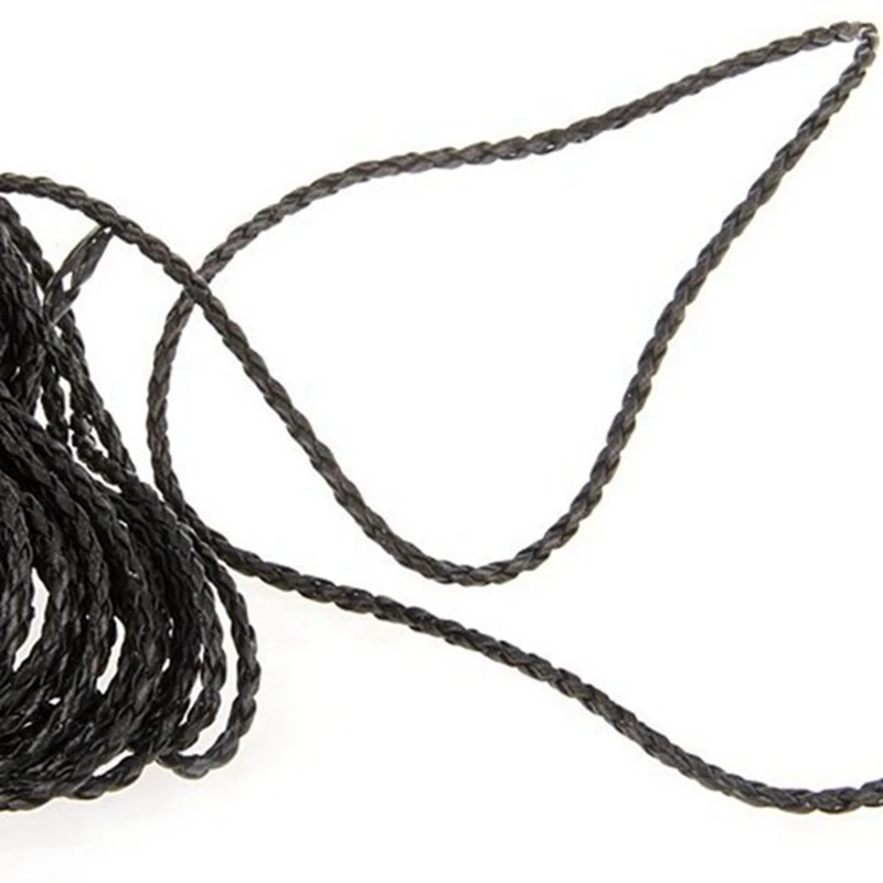 9 м Черное плетеное кожаное ожерелье, шнур, сделай сам, 3 мм ГОРЯЧИЙ с 3 мм черным резиновым шнуром, ожерелье - 24 дюйма - 3