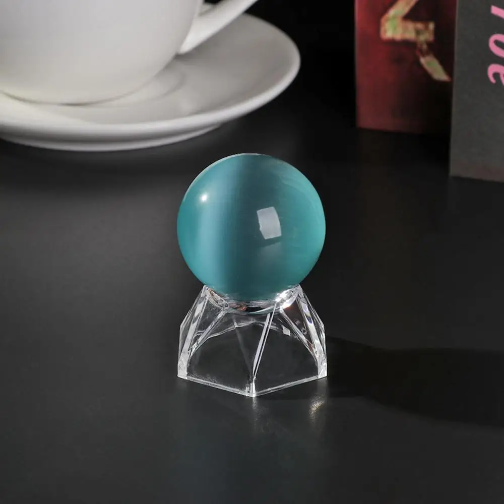 Настольное украшение футбольный мяч из кварцевого стекла Прозрачный держатель сферы подставка для дисплея Подставка для хрустального шара - 1