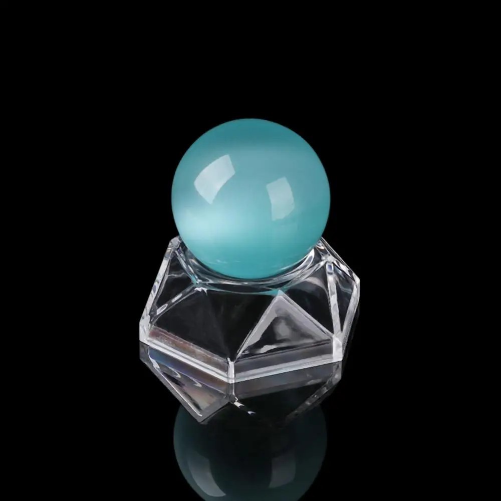 Настольное украшение футбольный мяч из кварцевого стекла Прозрачный держатель сферы подставка для дисплея Подставка для хрустального шара - 5